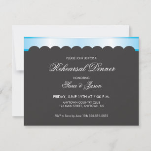 Invitation Arrière - plan noir avec le dîner de répétition de