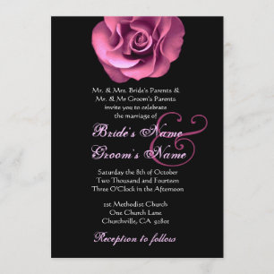 Invitation Arrière - plan noir rose