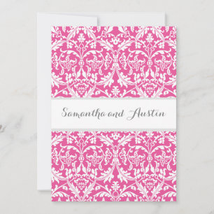 Invitation Arrière - plan personnalisé Peony Pink Mariage dam