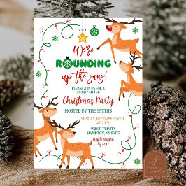 Invitation Arrondissement de la fête de Noël de Gang Reindeer