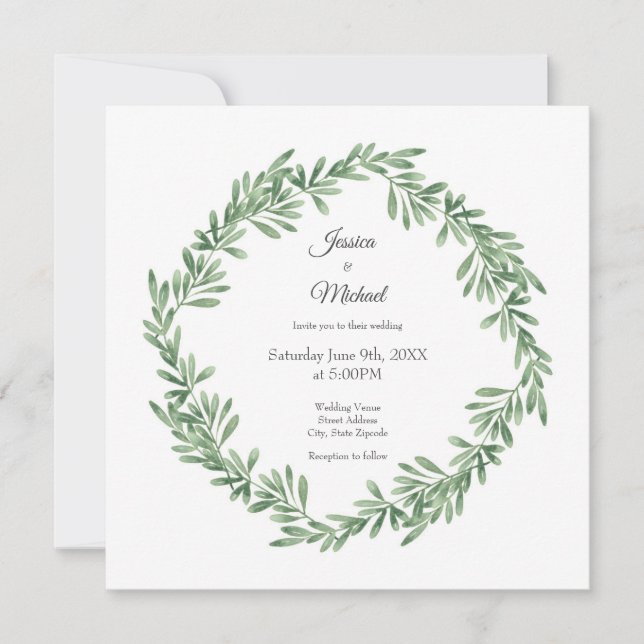 Invitation Arrosage Rosemary Wreath (Devant)