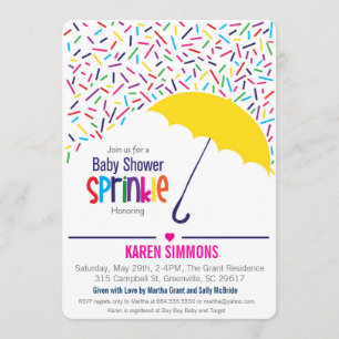 Invitation Arrosez l'invitation de baby shower, pleuvant le