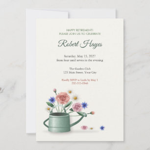 Invitation Arrosoir Fête de retraite pour Jardinier