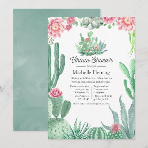 Invitation Arrosoir Virtuel de Succulentes à l'Aquarelle