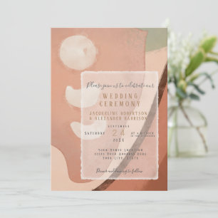 Invitation Art Abstrait moderne Neutral Bio Simple Mariage