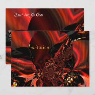 Invitation Art Abstrait Soie Bijoux En Rouge