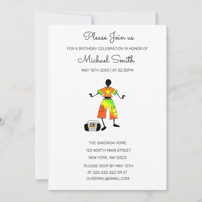 Invitation Art Africain, Danse Du Bonheur Magnifique (Devant)