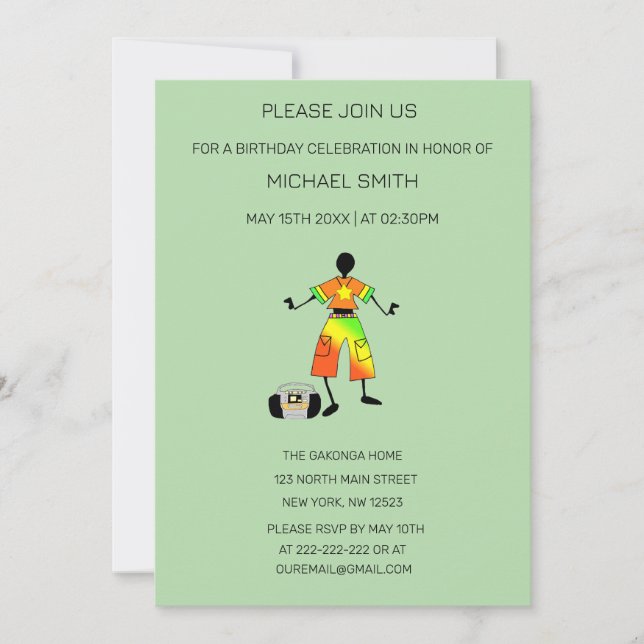 Invitation Art Africain, Danse Du Bonheur Magnifique (Devant)