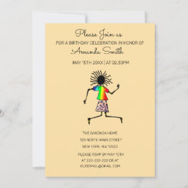 Invitation Art africain, joli et merveilleux danseur annivers