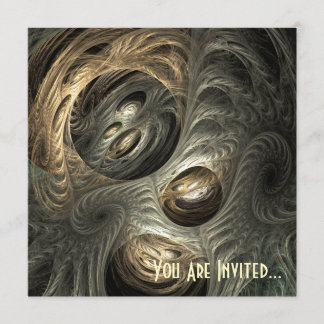 Invitation Art argenté de fractale de tunnel d'or