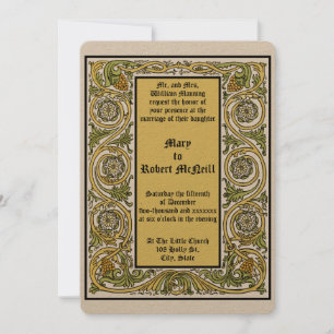 Invitation Art & Artisanat Style Roycroft Floral Mariage