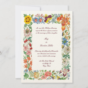 Invitation Art botanique floral Mariage frontalier multicolor