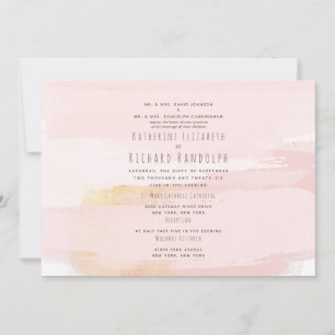 Invitation Art contemporain moderne Blush/Mariage d'or II