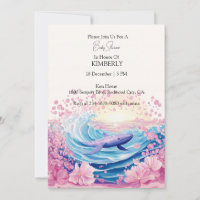 Art de baleine bleu et rose fantaisiste