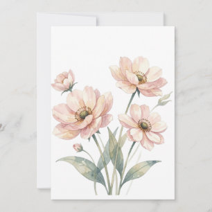 Invitation Art de bouquet aquarelle rose tendre floral