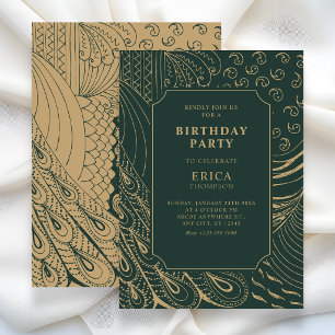 Invitation art de décoration d'anniversaire vintage