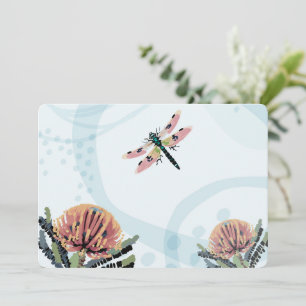 Invitation Art de la libellule de la fleur de Banksia