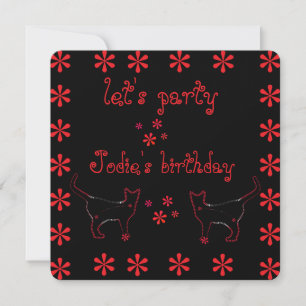 Invitation art de la ligne chat