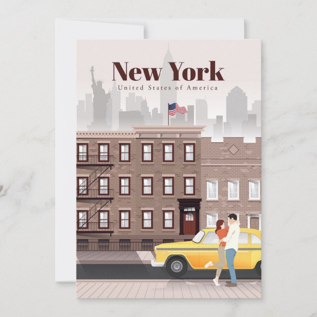 Invitation Art de voyage Voyage à New York City (Devant)