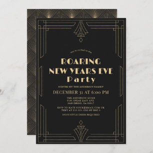 Invitation Art Déco 1920's Gatsby New Years Eve Party