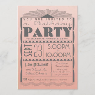Invitation Art Déco Anniversaire - Gatsby Style Om