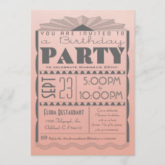 Invitation Art Déco Anniversaire - Gatsby Style Om