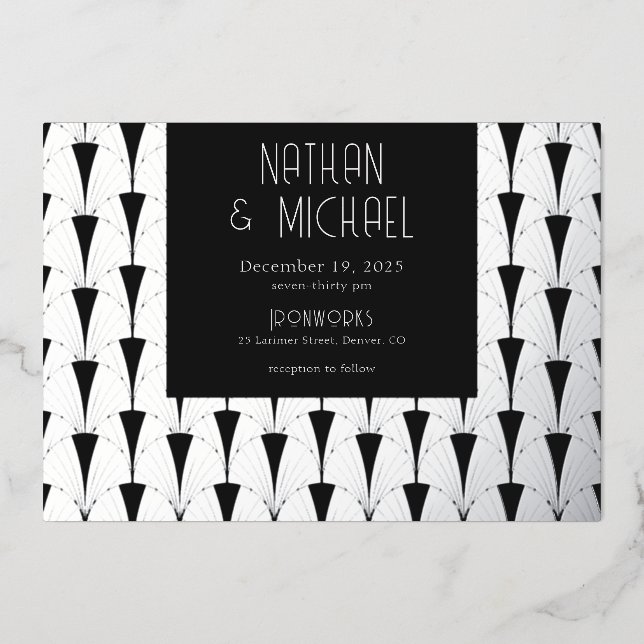 Invitation Art Déco Argent Nouveau (Recto)