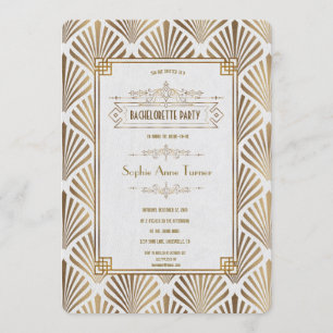 Invitation Art Déco Black Gatsby 1920 Bachelorette Party
