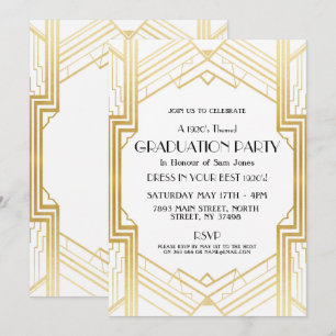Invitation Art déco de la Gatsby Party Gold