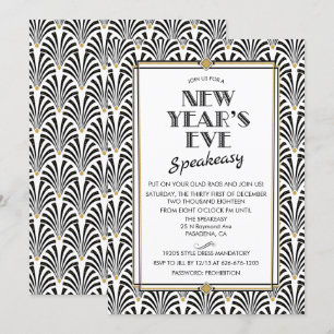 Invitation Art Déco du Nouvel An Gatsby