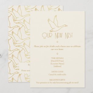 Invitation Art Déco Filigrane Doré   Maison de l'Oie Cadeau d