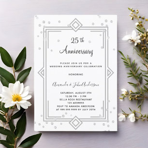 Invitation Art Déco Gatsby 25 ans noces de diamants
