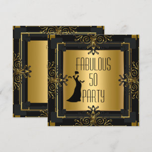 Invitation ART DÉCO Gatsby Fabulosité 50 Soixantième Annivers