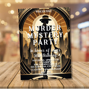 Invitation art déco Gatsby le grand whodunit mystère de meurt