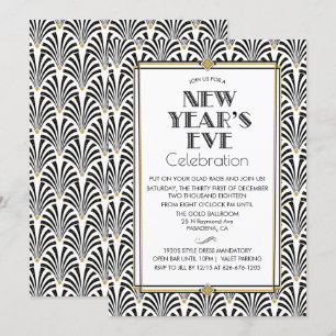 Invitation Art Déco Gatsby pour la Saint-Sylvestre