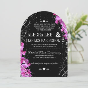 Invitation Art Déco Heirloom Sweet Pea sur Mariage noir
