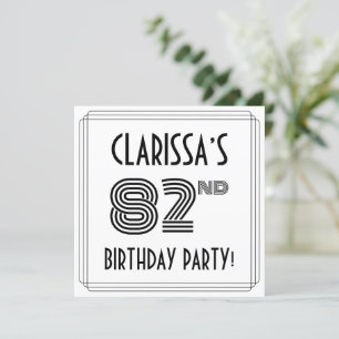 Invitation Art Déco Inspiré 82e fête d'anniversaire, Nom pers