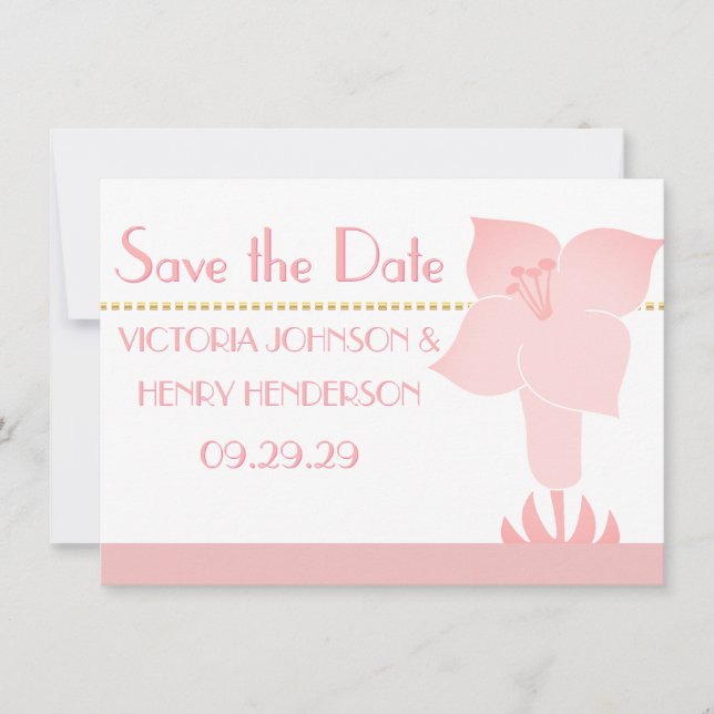 Invitation Art Déco Lily Typographie moderne Mariage Invitati (Devant)