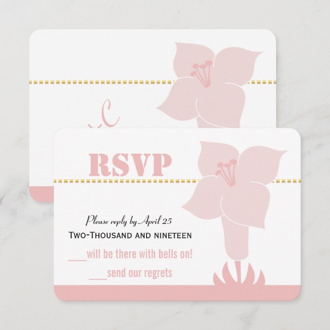 Invitation Art Déco Lily Typographie moderne Mariage Invitati (Devant / Derrière)