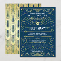 Art Déco Mariage Serez-Vous Mon Meilleur Homme Gol