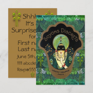 Invitation Art déco masqué femme vintage surprise