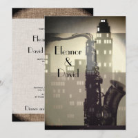 Art Déco noir et blanc skyline mariage glamour