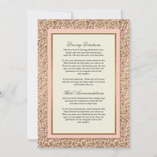 Invitation Art Déco Nouveau Faux Or Floral Damassé Dentelle