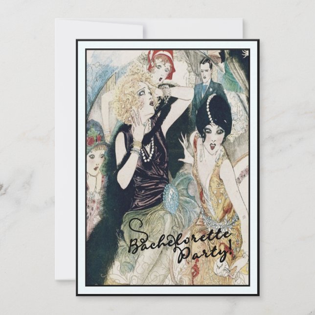 Invitation Art déco nuptiale de cru de mutilation de partie (Devant)