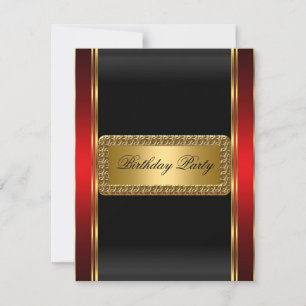 Invitation Art Déco Or Noir et Rouge