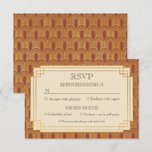 Invitation Art déco rouge rsvp