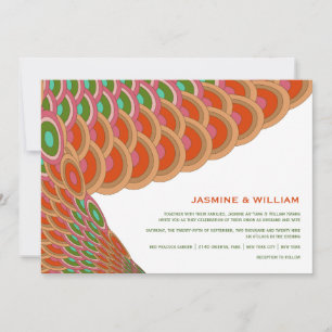 Invitation Art Déco Vintage Ventilateur de pétoncle Boho Mari