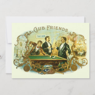 Invitation Art d'étiquette de cigare vintage, Club Friends Bi