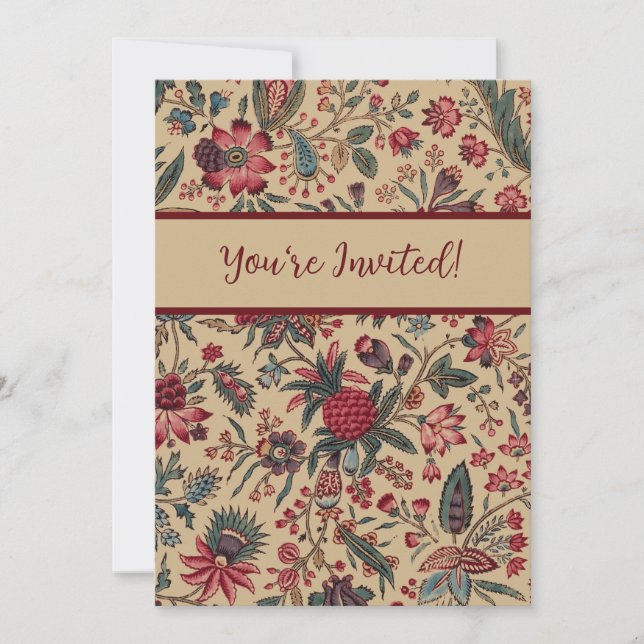 Invitation Art floral de la tapisserie (Devant)