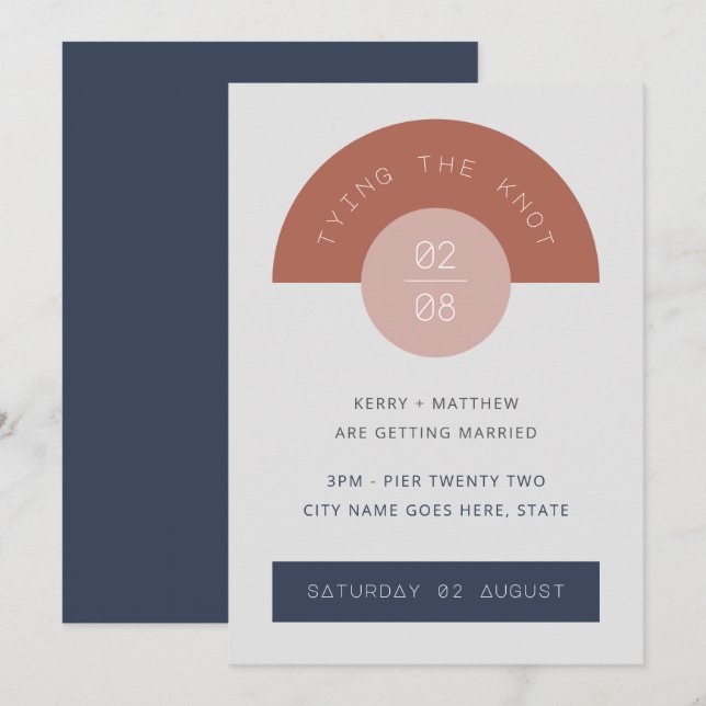 Invitation Art géométrique moderne rétro du milieu du siècle  (Devant / Derrière)